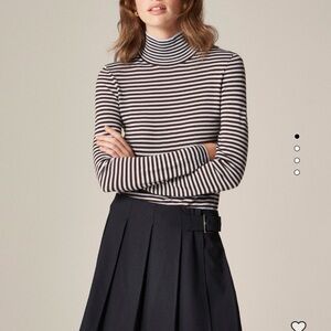 NWT J.Crew Carolyn Merino Wool Striped Turtleneck Sweater, size medium